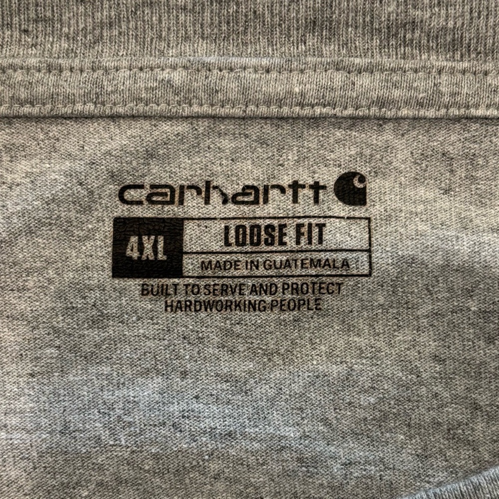 Carhartt Loose Fit Heavyweight Short Sleeve Pocket Henley Men's 4XL Heather Gray - Picture 6 of 8